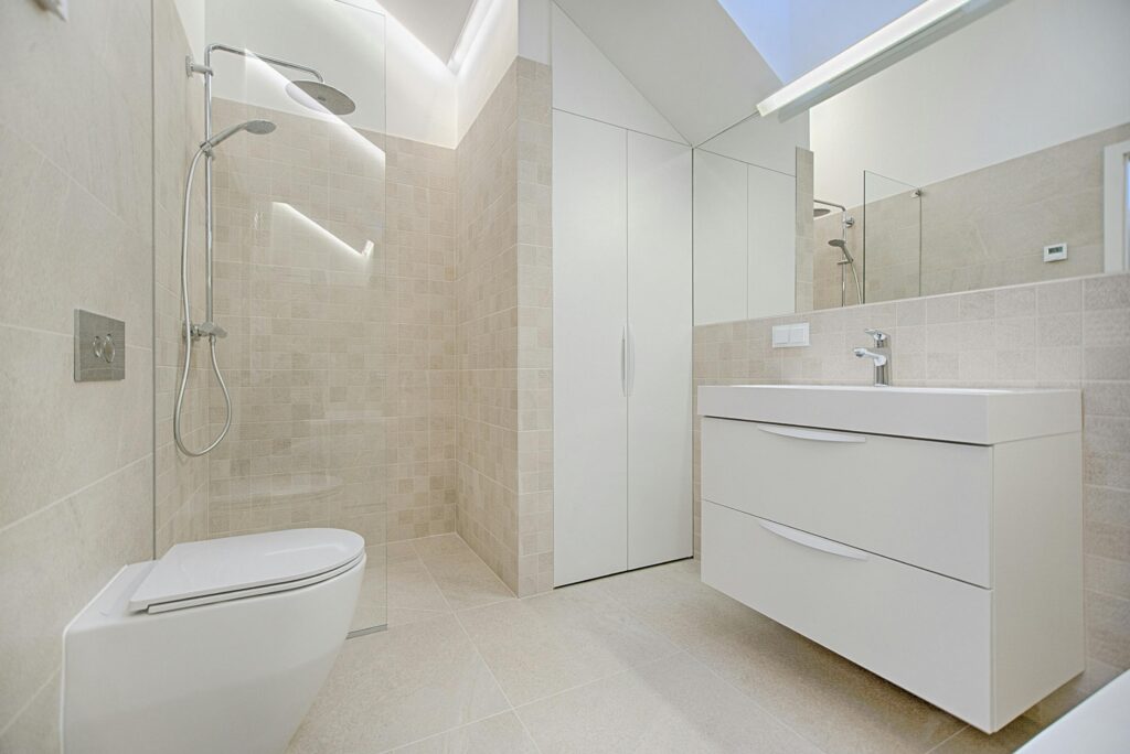 a white bathroom
